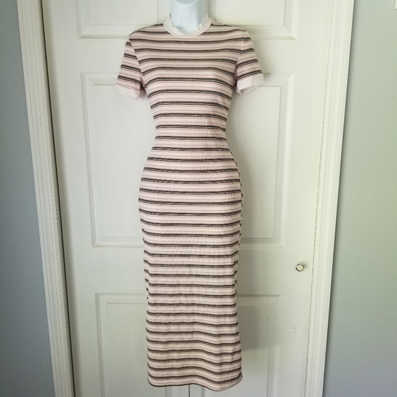 🚫SOLD🚫SHEIN▪︎Striped Bodycon Midi Dress - Picture 2 of 11